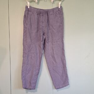 Pure Jill 100% Linen Light Blue Capri Pant Size Xs